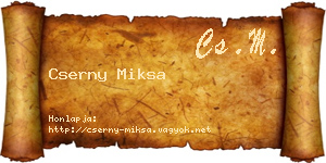 Cserny Miksa névjegykártya